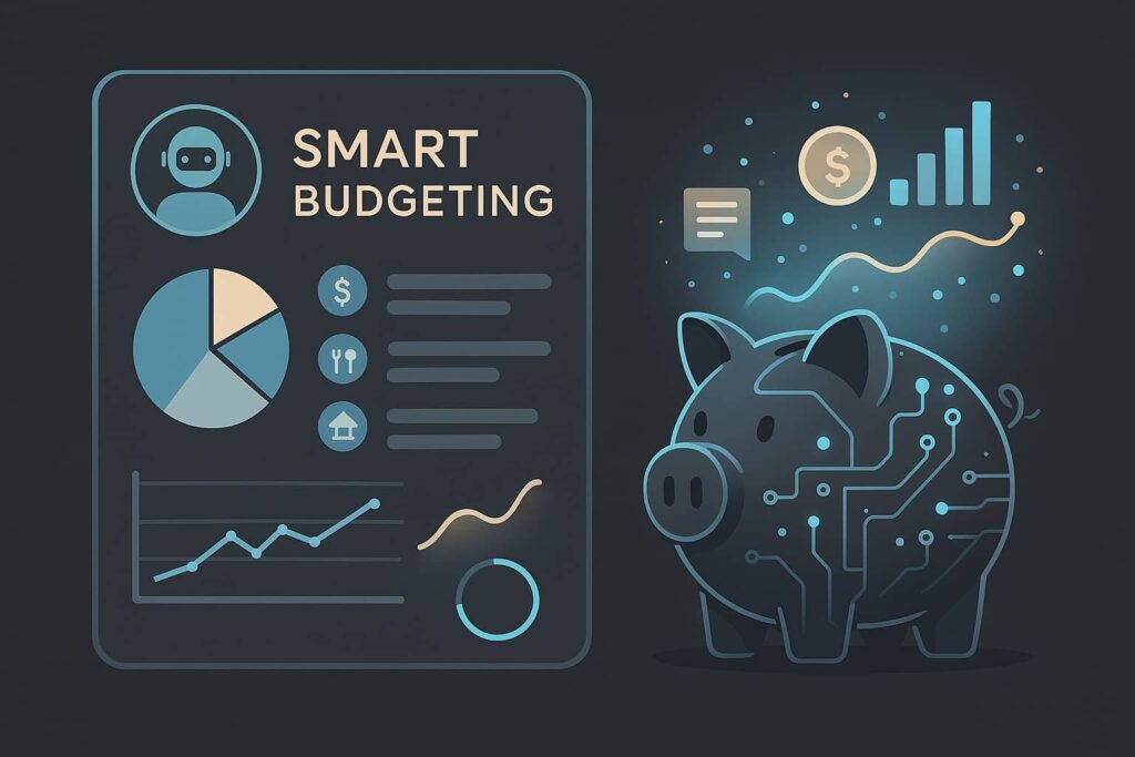 Image showing a piggy bank and budgeting interface, illustrating ai budgeting app