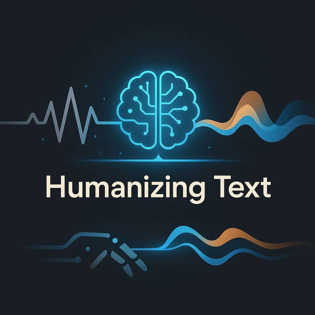 Image of robot hand humanizing ai text illustrating an AI text humanizer tool